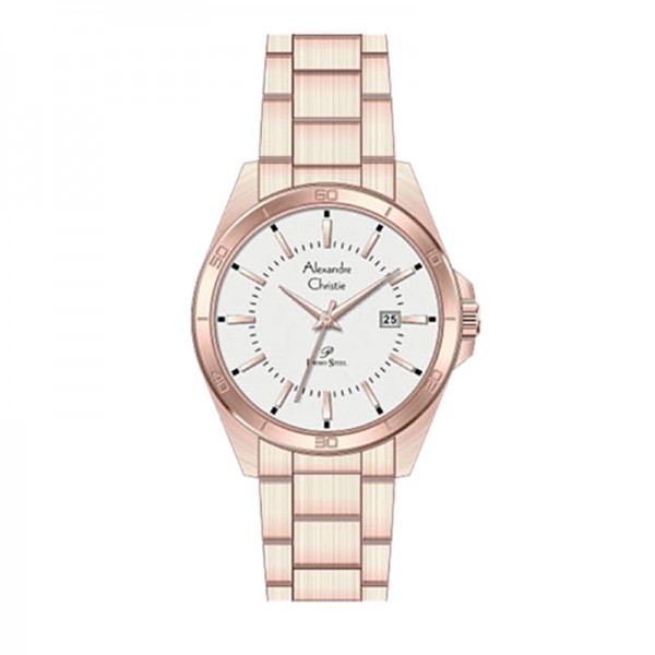 Alexandre Christie AC 1011 Rosegold White Lady Steel LDBRGSL